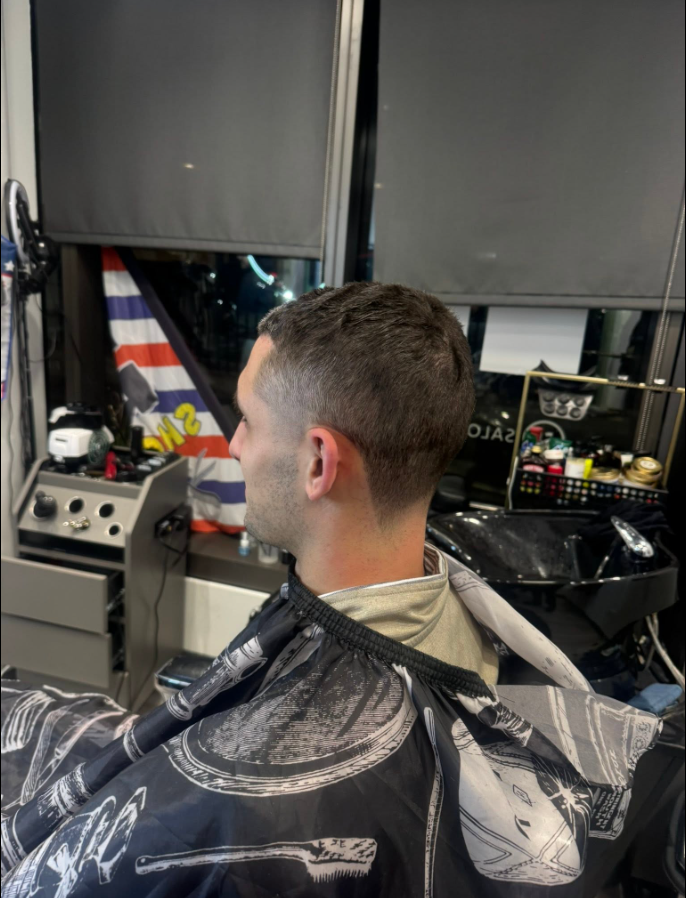 Client with clean taper fade haircut